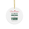 Dear Santa Farm Ornament