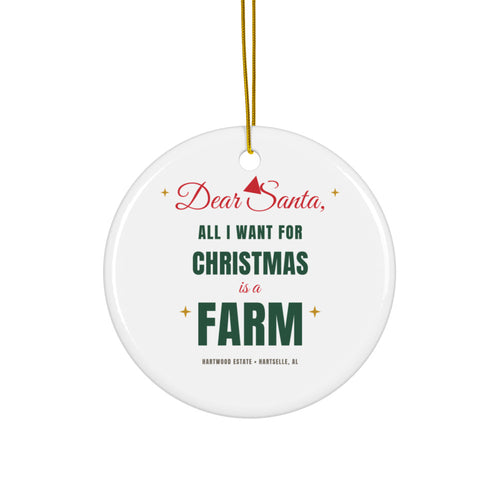 Dear Santa Farm Ornament