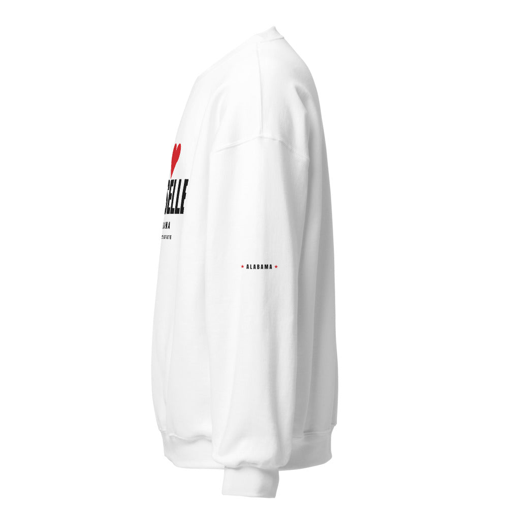 I Heart Hartselle Sweatshirt - left sleeve ALABAMA stars print
