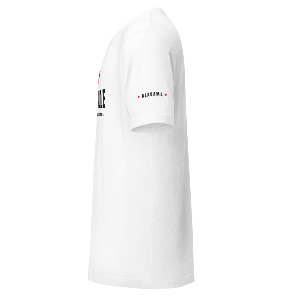 I Heart Huntsville Tee - left sleeve ALABAMA stars print