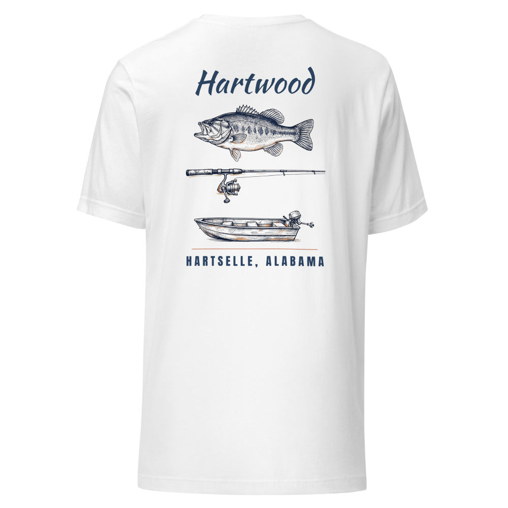 Hartwood Fishing Tee Bass - White back