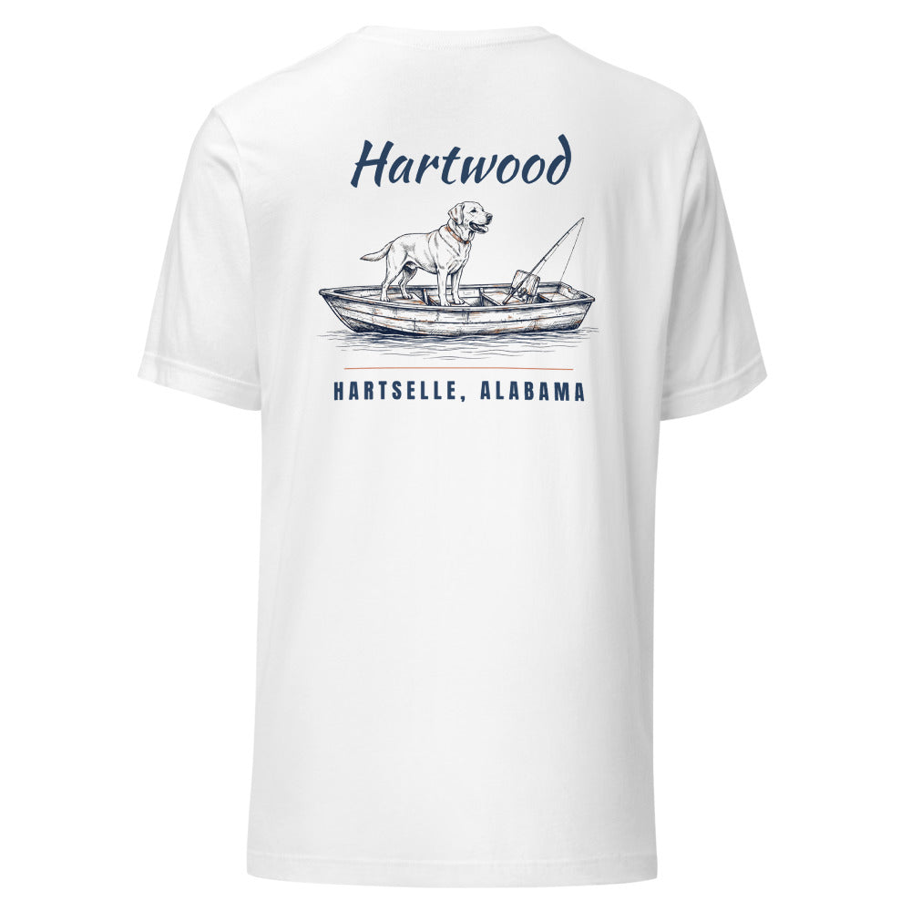Hartwood Fishing Tee Dog - White back