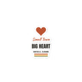 Small Town Big Heart sticker with rust heart design