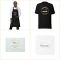 Hartwood Man Box — Smokehouse apron, tee, glass cutting board, and coaster