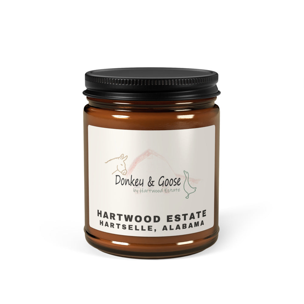 Hartwood Amber Jar Candle 9oz with fixed logo label