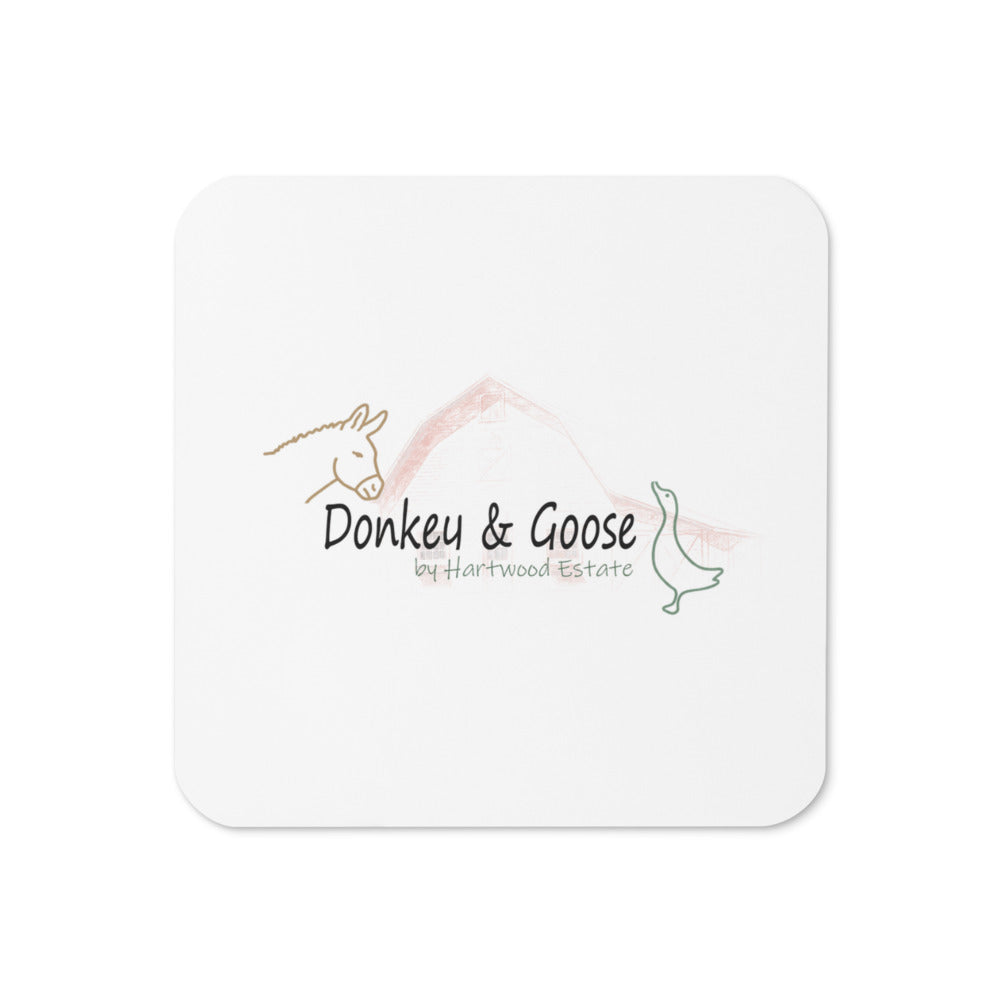 Donkey & Goose Cork-Back Coaster with fixed logo