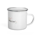 Donkey & Goose Enamel Mug with fixed logo, front center