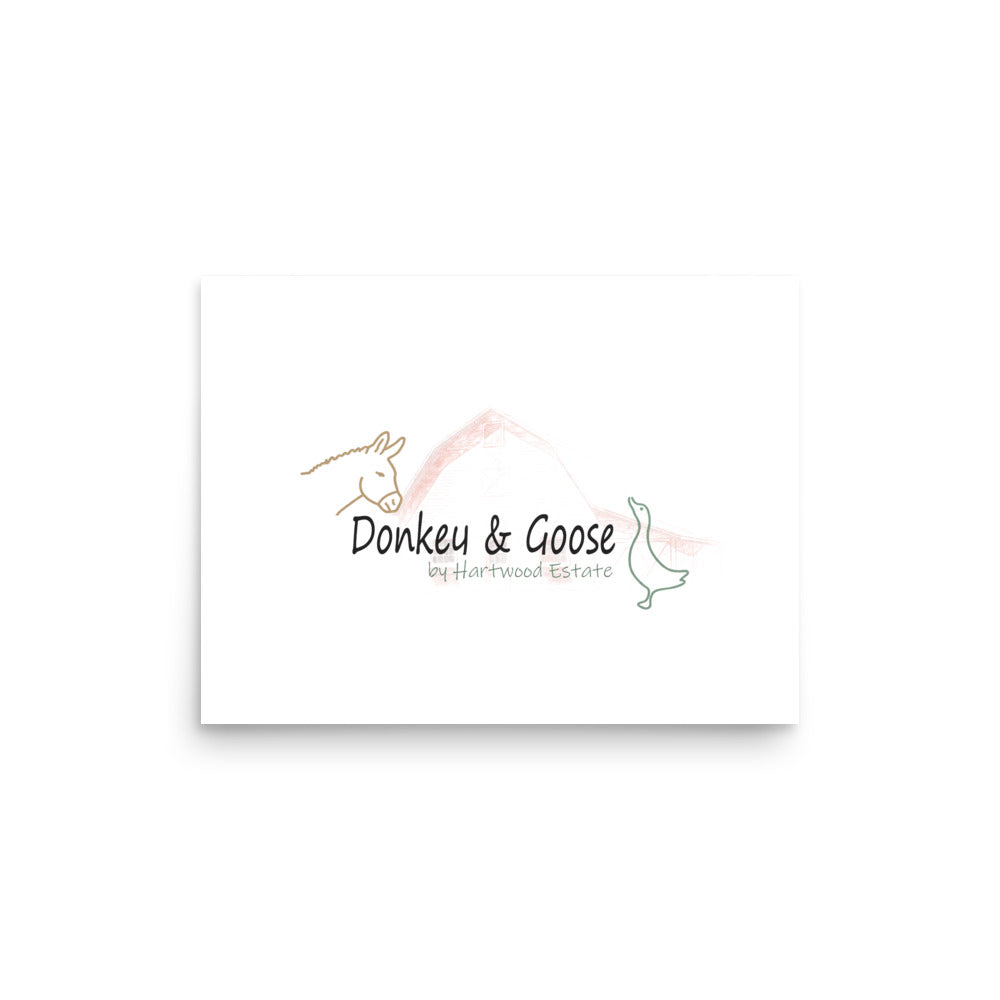 Donkey & Goose Art Print with fixed logo