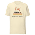 Dog Mom Tee — Natural, paw beside MOM