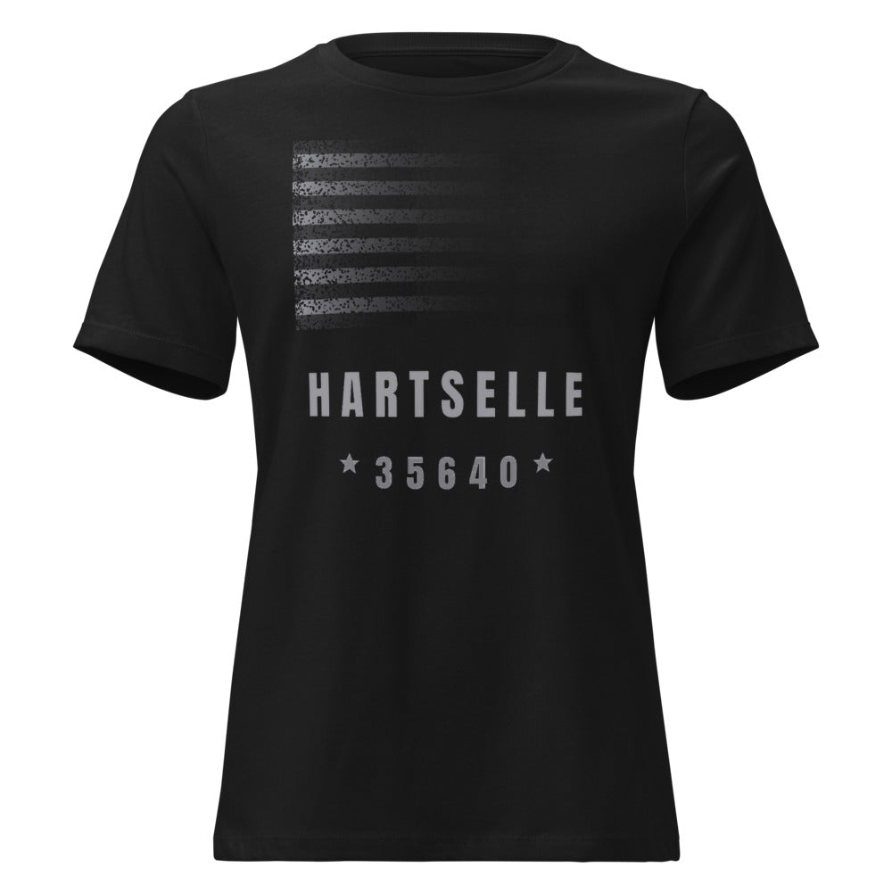 Hartselle Flag Tee — Women's Relaxed front — wide flag, original direction
