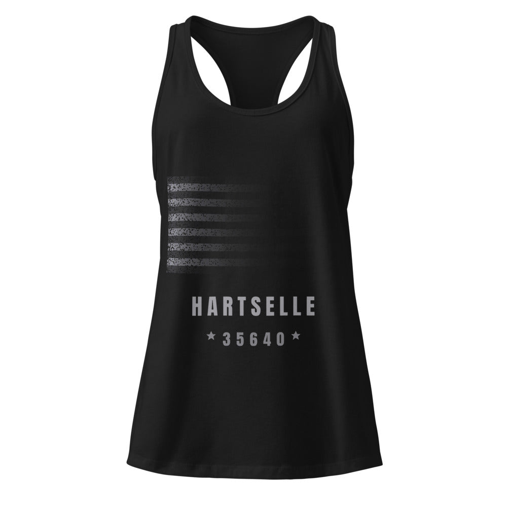 Hartselle Flag Tank — Women's Racerback front — wide flag, original direction