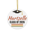 Hartselle Class of 2026 ceramic ornament with graduation cap design