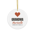 Hartselle Grandma Ornament — heart, GRANDMA, Hartselle script, Hartwood Estate signature