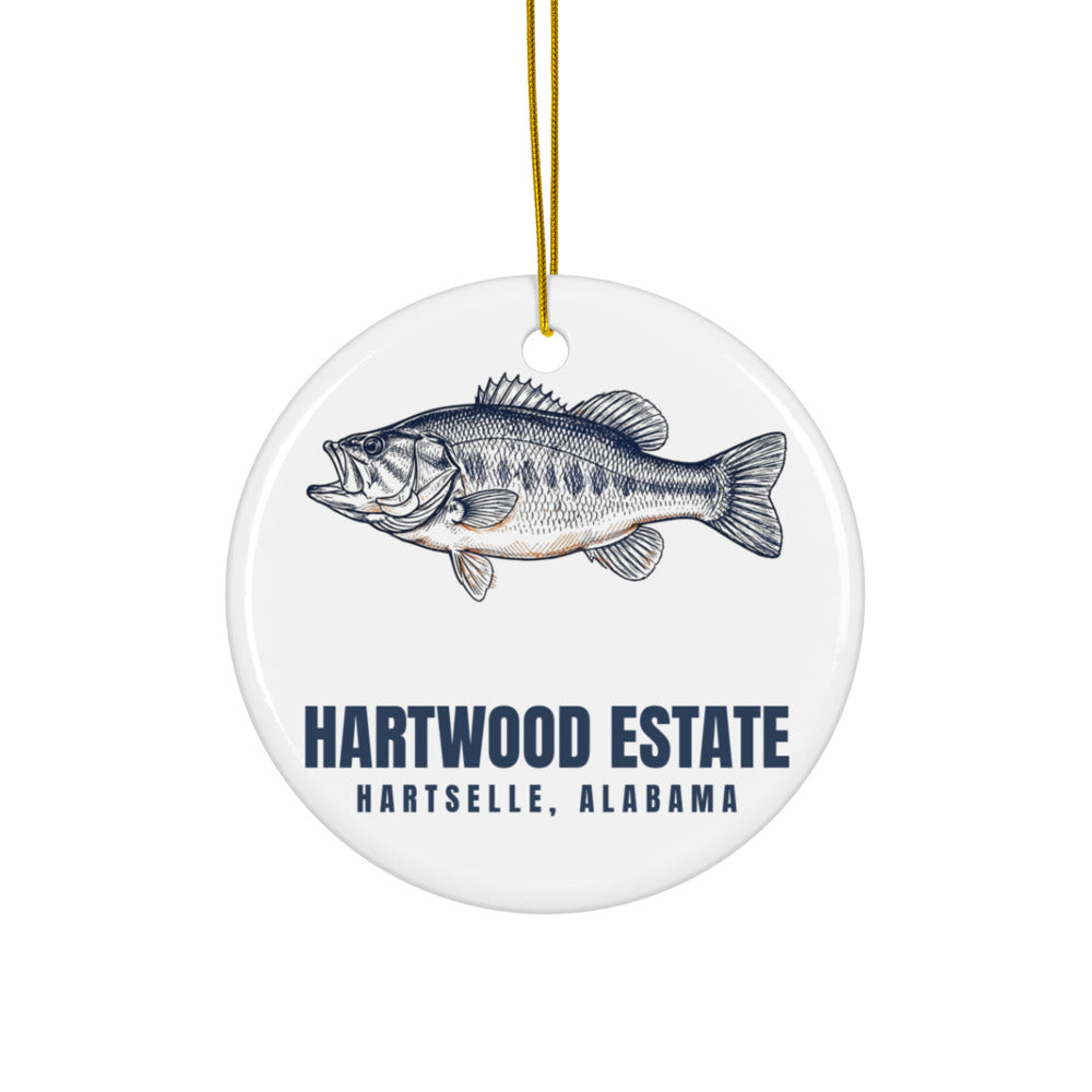Hartwood Fishing Ornament — hand-sketched bass