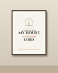 As For Me And My House art print — typography design, framed