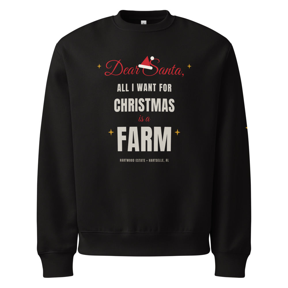 Dear Santa Farm Sweatshirt Oversized - Black, lowered design