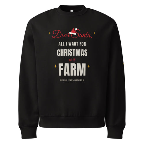 Dear Santa Farm Sweatshirt Oversized - Black, lowered design