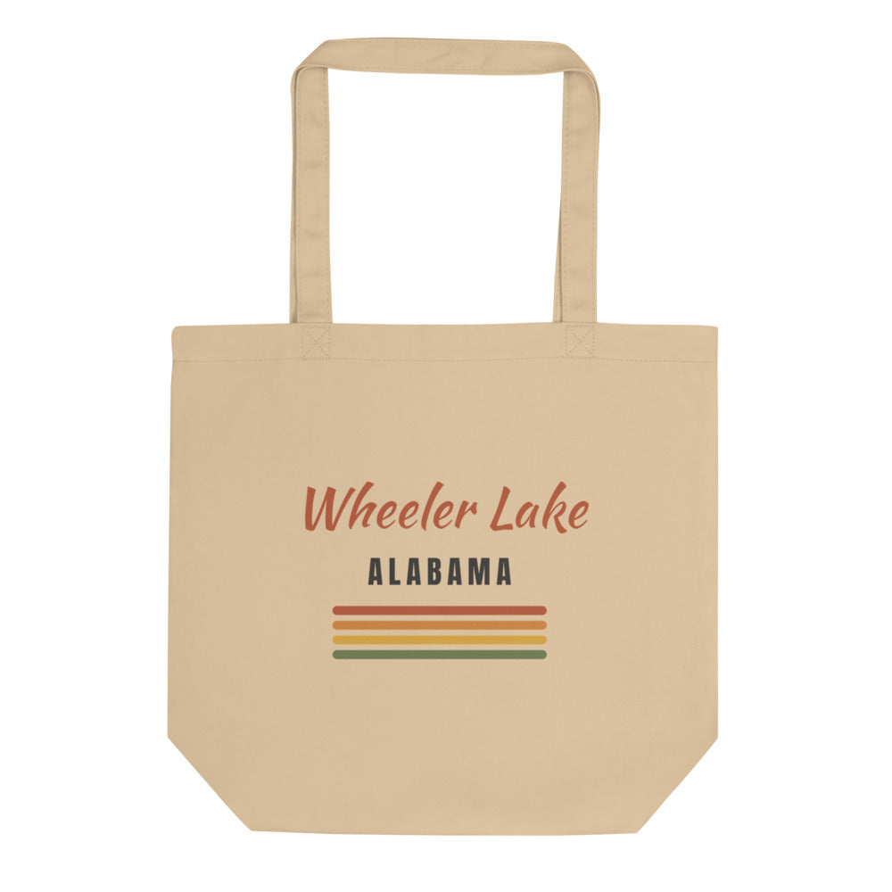 Wheeler Lake tote bag in Oyster - typographic design