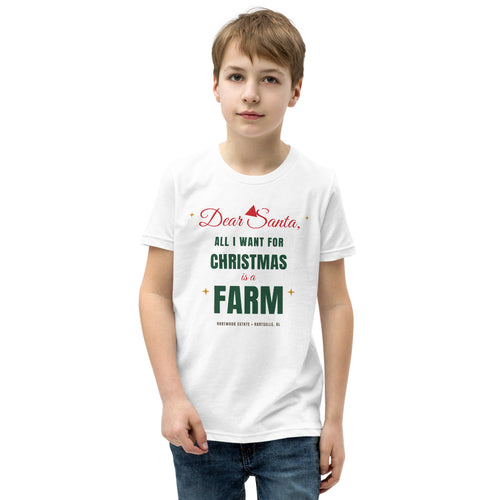 Dear Santa Farm Youth Tee - White