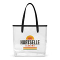 Hartselle Clear Stadium Bag — front, full HARTSELLE ALABAMA retro sunset print
