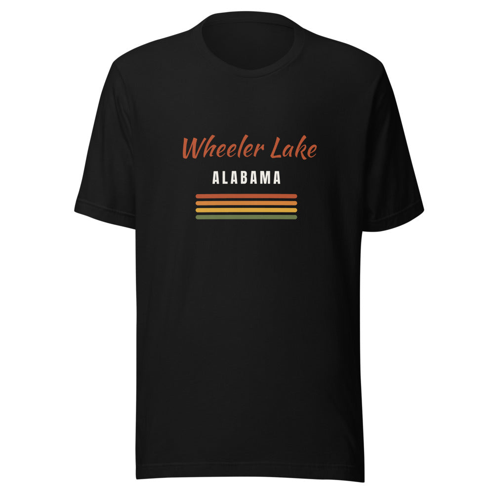 Wheeler Lake Retro Tee in Black — no-sunrise design